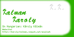 kalman karoly business card
